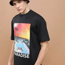 HIGHLANDER Unisex Typography Printed Applique Drop-Shoulder Oversized T-shirt-picture-28