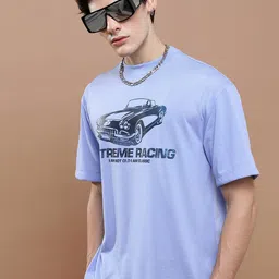 HIGHLANDER Unisex Typography Printed Applique Drop-Shoulder Oversized T-shirt-image-26