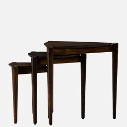 durian Tasha Solid Wood Nesting Tables in Brown Colour image 5