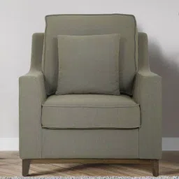 woodsworth from pepperfry Diego Fabric 1 Seater Sofa In Sandy Brown Colour-picture-11