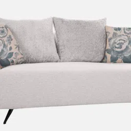 casacraft from pepperfry New Jersey Fabric 3 Seater Sofa in Silver Colour image 3
