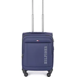 Tommy Hilfiger  Navy Blue Brand Logo 4 Wheels 360-Degree Rotation Cabin Trolley Bag-image-66