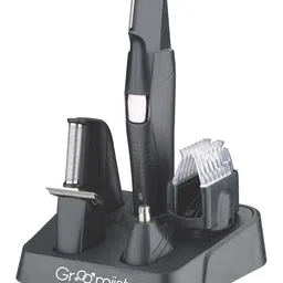 Groomiist Men Black Platinum Series Cordless 4 in 1 Hair & Beard Grooming Kit PT-303-image-5
