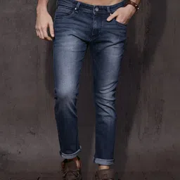 Roadster Men Blue Cropped Skinny Fit Mid-Rise Clean Look Stretchable Jeans-picture-3