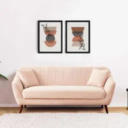 casacraft from pepperfry Stylesshine Fabric 3 Seater Sofa in Pink Colour-picture-22