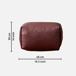 nestroots Cube Leatherette Pouffe In Brown Colour image 2