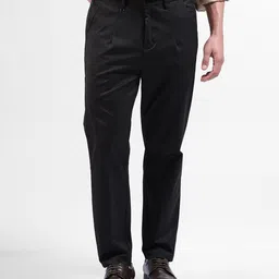 The Indian Garage Co Men Relaxed Tapered Fit Solid Casual Trousers-picture-40