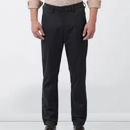 The Indian Garage Co Men Relaxed Tapered Fit Solid Casual Trouser-picture-30