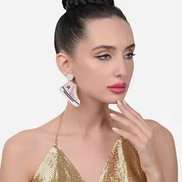 Zaveri Pearls Beads Embellished Contemporary Shoes Drop Earrings-picture-55