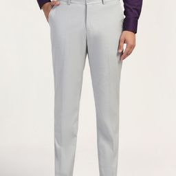 Blackberrys Men Solid Relaxed Regular Fit Mid-Rise Formal Trousers-picture-24