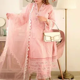 Anni Designer Floral Embroidered Straight Kurta With Trousers & Dupatta-picture-25