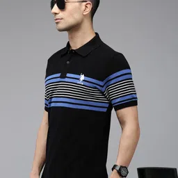 U.S. Polo Assn. Striped Slim Fit Pure Cotton Polo Collar T-shirt-picture-49