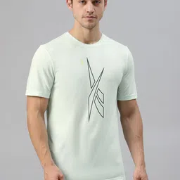 Reebok Men Blue MYT Graphic Print Slim Fit Round Neck T-shirt-picture-55