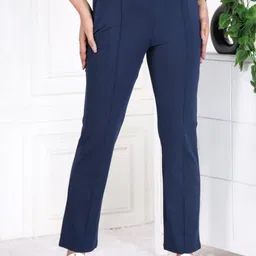 Mlada Women Original Straight Fit Low-Rise Lint Free Trousers-image-84