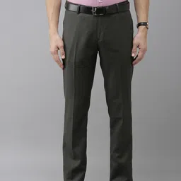 Arrow Men Grey Self Design Textured Tailored Fit Pleated Formal Trousers-picture-33