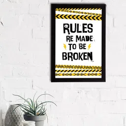 eCraftIndia White & Black Quote Printed Satin Matt Texture Framed UV Wall Art-picture-25