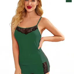 Women Blue,Green Net Lace Baby Doll Hot Nighties Honeymoon Dress Newly Married Couples-image-20