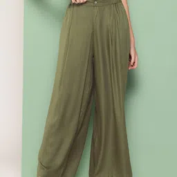 Killer Women High-Waist Pleated Relaxed Fit Wide Leg Trousers-picture-12