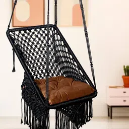 Patiofy Premium Black & Brown Comfortable Hammock Swing Chair With Cushion-image-36