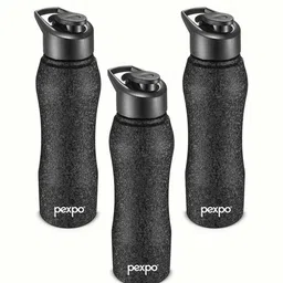 Pexpo Black 3 Pieces Stainless Steel Sports and Hiking Water Bottle 1 L-image-63