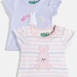 United Colors of Benetton Infant Girls Pack of 2 Printed Pure Cotton T-shirt-picture-38