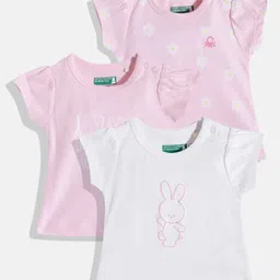 United Colors of Benetton Infant Girls Pack of 3 Printed Pure Cotton T-shirt-picture-42