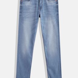 Allen Solly Junior Boys Blue Slim Fit Printed Stretchable Jeans-picture-32