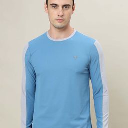 Technosport SS'24 Colourblocked Round Neck Long Sleeves Antimicrobial Slim Fit T-shirt-picture-1
