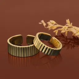 Carlton London Set Of 2 Gold-Plated Adjustable Couple Finger Rings image 1