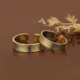 Carlton London Set Of 2 Gold-Plated Adjustable Couple Finger Rings-picture-53