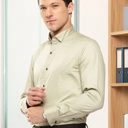 INVICTUS Pure Cotton Wingtip Collar French Cuff Slim Fit Formal Shirt-picture-14