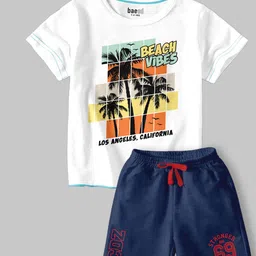 BAESD Boys Printed Short Sleeves Regular Cotton Blend T-shirt With Shorts-image-93