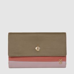 Baggit Women Olive Green & Mauve LWXE MAYZE Colourblocked Three Fold Wallet-picture-10