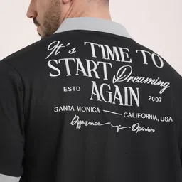 Difference of Opinion Men Typography Printed Polo Collar Pure Cotton Relaxed Fit T-shirt-picture-11