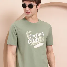 Mast & Harbour Typography Printed Tropical Pure Cotton T-shirt-picture-31
