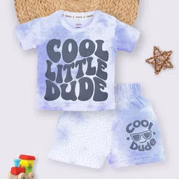 YK X Tinyo Infant Boys Typography Printed Pure Cotton T-shirt with Shorts-picture-38