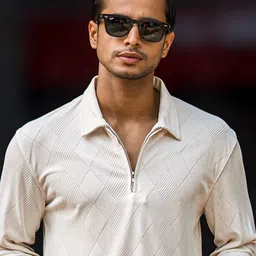 Maniac Textured Polo Collar Slim Fit Oversized Cotton T-shirt-picture-26