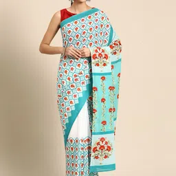 BUTA BUTI Floral Pure Cotton Saree-picture-11