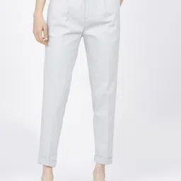 Tokyo Talkies Women Solid Tapered Fit Pleated Chinos Trousers-picture-28