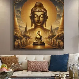 999Store Brown & Blue Canvas Religious Wall Paintings Wall Art-image-88