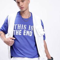 Kook N Keech Typography Printed Drop-Shoulder Sleeves Pure Cotton Oversized T-shirt-picture-0
