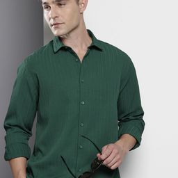 The Indian Garage Co Relaxed Fit Self Design Textured Drop-Shoulder Sleeves Casual Shirt-picture-22