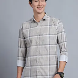 Majestic Man Men Comfort Slim Fit Opaque Checked Casual Shirt-picture-19