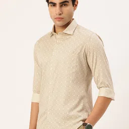 Integriti Slim Fit Geometric Printed Pure Cotton Casual Shirt-picture-38