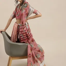 Saree mall Pink & Green Printed Saree-picture-47