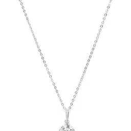 Carlton London Silver-Toned Rhodium Plated Stone-Studded Circular Pendant with Chain image 2