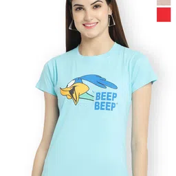 Fabflee Women Multicoloured 3 Printed V-Neck Applique T-shirt-picture-34