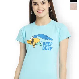 Fabflee Women Multicoloured 3 Printed V-Neck Applique T-shirt-picture-22