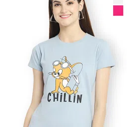 Fabflee Women Multicoloured 3 Printed V-Neck Applique T-shirt-picture-25