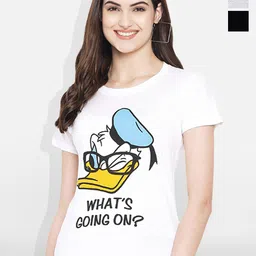 Fabflee Women Multicoloured 4 Printed V-Neck Applique T-shirt-picture-32